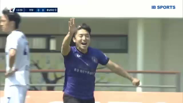 KOR D2 FC Anyang Vs Chungnam Asan Hong Chang Beom Goal in 13 min, Score 1:0