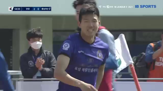 KOR D2 FC Anyang Vs Chungnam Asan Baek Dong Kyu Goal in 55 min, Score 2:0