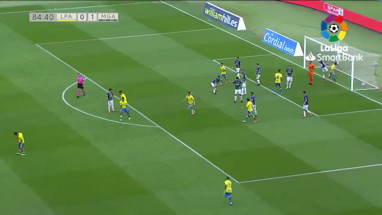 SPA D2 Las Palmas Vs Malaga Sergio Ezequiel Araujo Goal in 85 min, Score 1:1