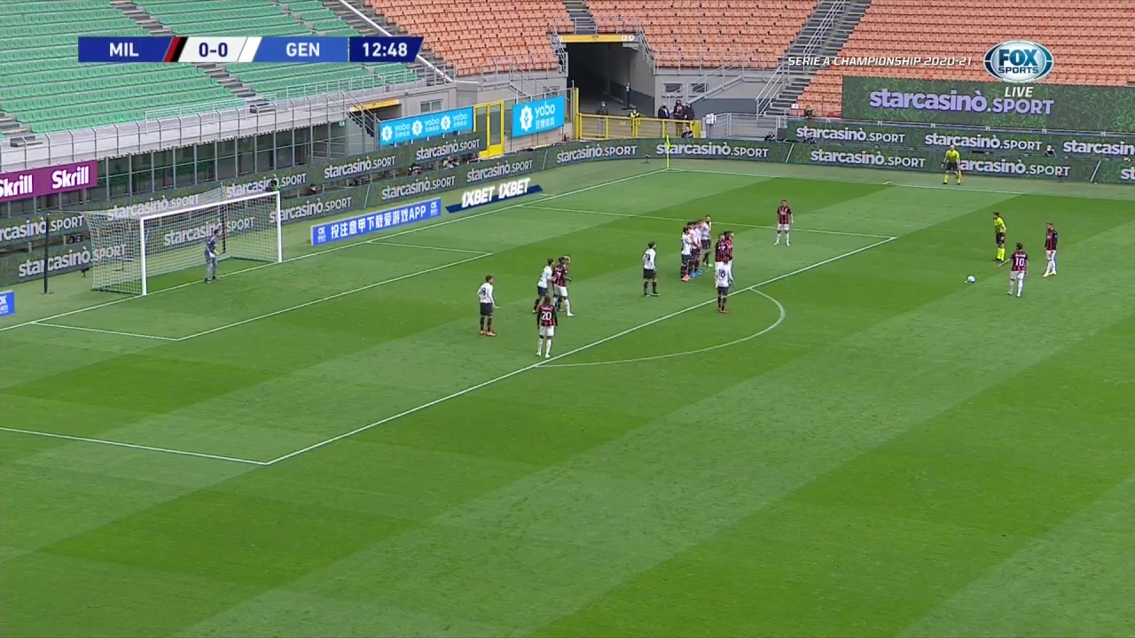 34 AC Milan Vs Genoa 13 skor gol Ante Rebic, skor 1:0