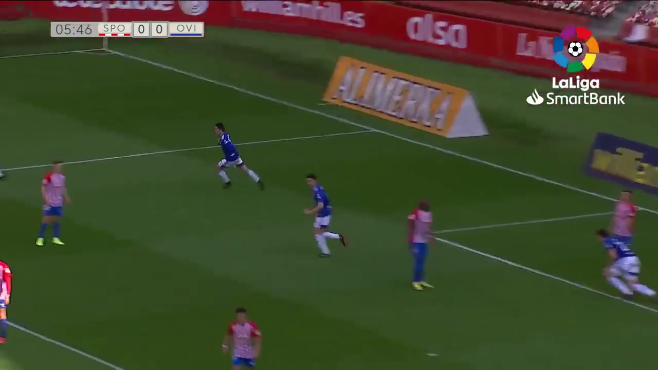 SPA D2 Sporting Gijon Vs Real Oviedo Diego Johannesson Pando Goal in 5 min, Score 0:1