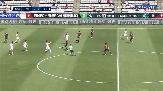 KOR D2 Gyeongnam FC Vs Bucheon FC 1995 Lee Jung Hyub Goal in 50 min, Score 1:0