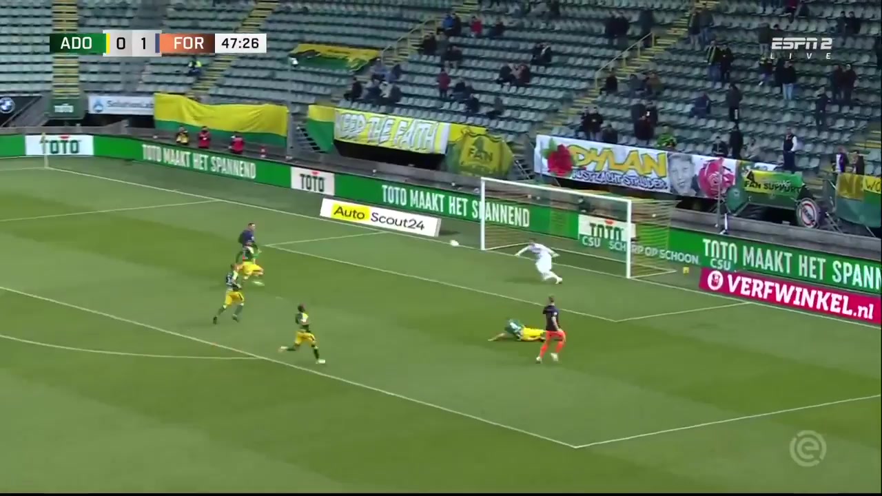 HOL D1 ADO Den Haag Vs Fortuna Sittard Sebastian Polter Goal in 48 min, Score 0:2