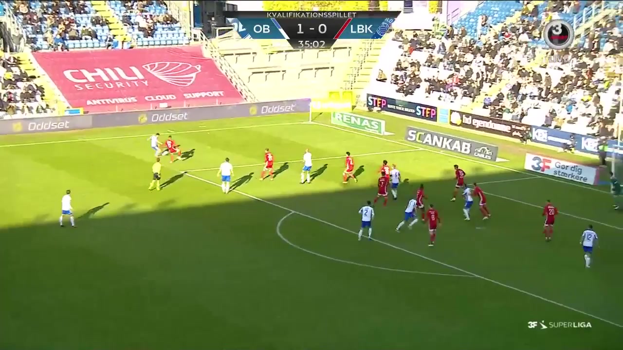 DEN SASL Odense BK Vs Lyngby 35 phút Bashkim KadriiVào, ghi bàn 2:0