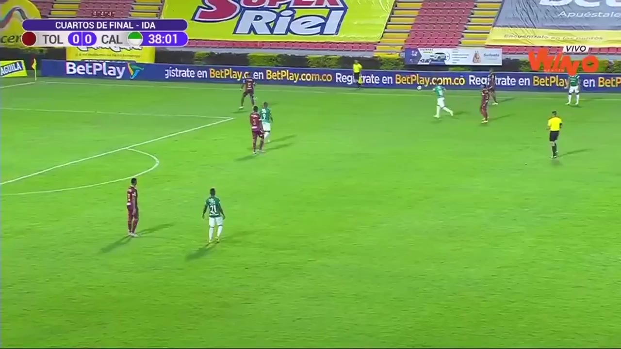 COL D1 Deportes Tolima Vs Deportivo Cali 38 phút Andrey EstupinanVào, ghi bàn 1:0