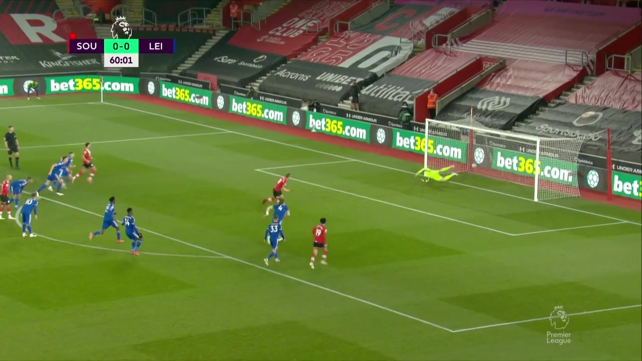 EPL Southampton Vs Leicester City James Ward Prowse Goal in 60 min, Score 1:0