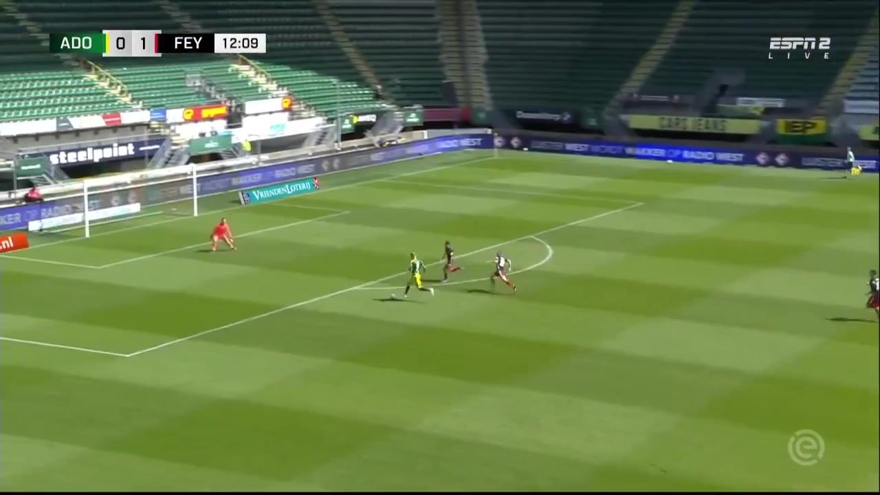 HOL D1 ADO Den Haag Vs Feyenoord Jonas Arweiler Goal in 12 min, Score 1:1