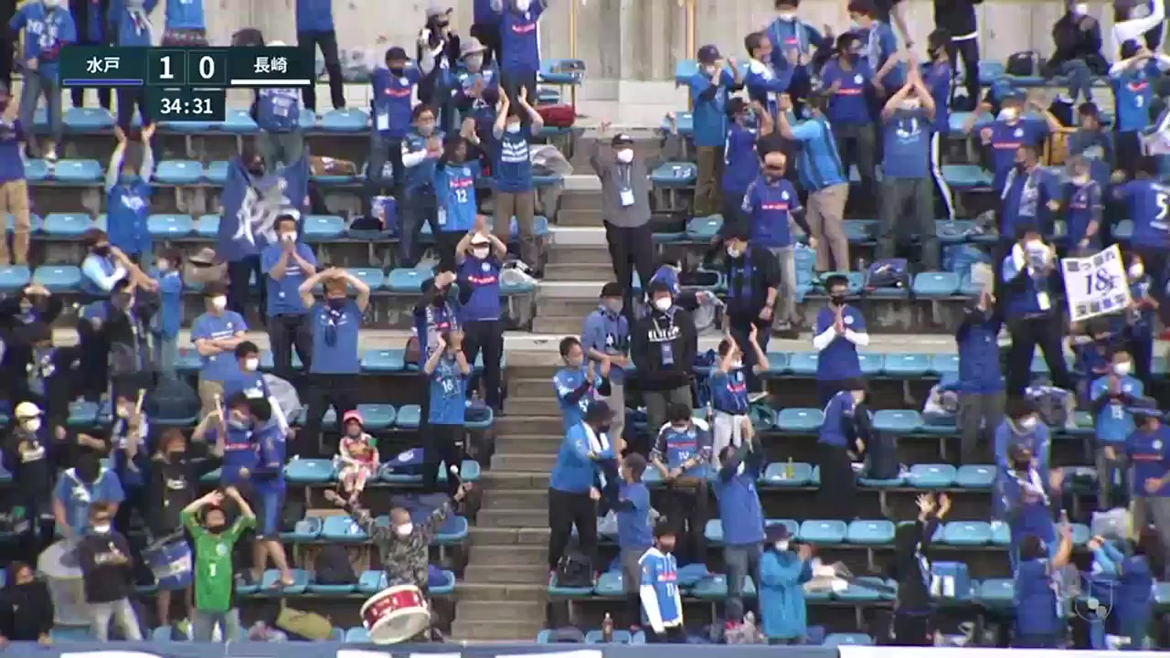 JPN D2 Mito Hollyhock Vs V-Varen Nagasaki 34 ทำประตู Koya Okuda ประตู, ทำคะแนน 1:0