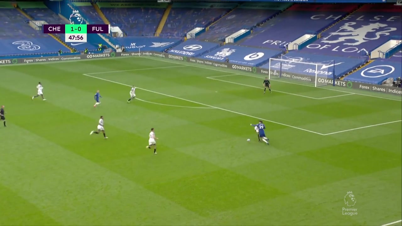 EPL Chelsea Vs Fulham 49 ทำประตู Kai Havertz ประตู, ทำคะแนน 2:0