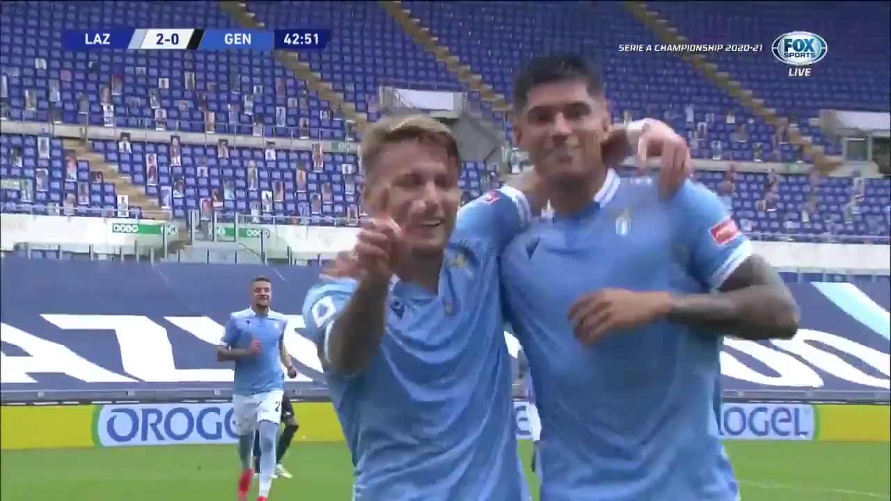 Serie A Lazio Vs Genoa Ciro Immobile Goal in 42 min, Score 2:0