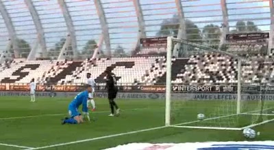 FRA D2 Amiens Vs Guingamp Youssouf MChangama Goal in 32 min, Score 0:2