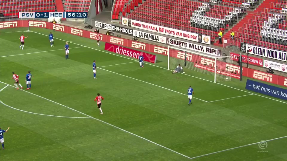 HOL D1 PSV Eindhoven Vs SC Heerenveen Yorbe Vertessen Goal in 57 min, Score 1:1