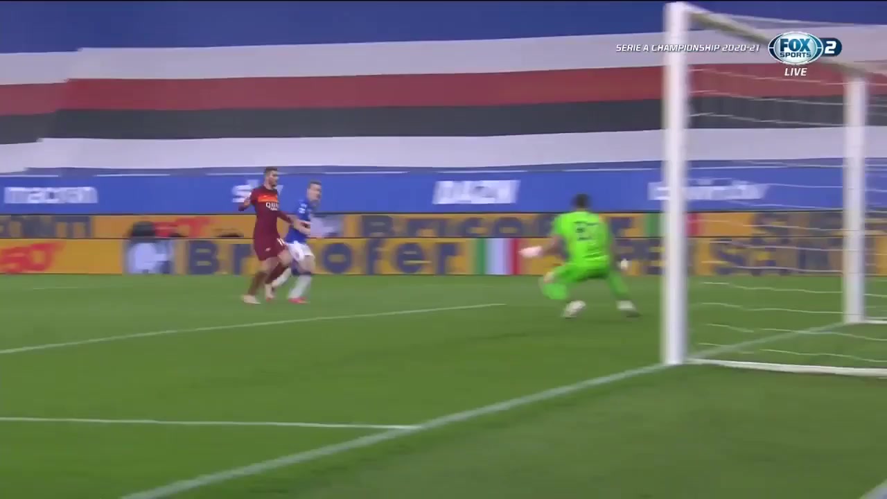 Serie A Sampdoria Vs AS Roma  Goal in 66 min, Score 2:1