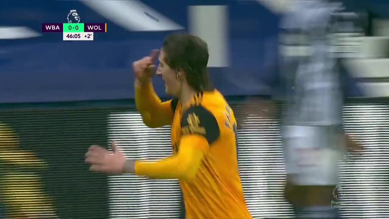 36 West Bromwich(WBA) Vs Wolves 45 skor gol Fabio Silva, skor 0:1