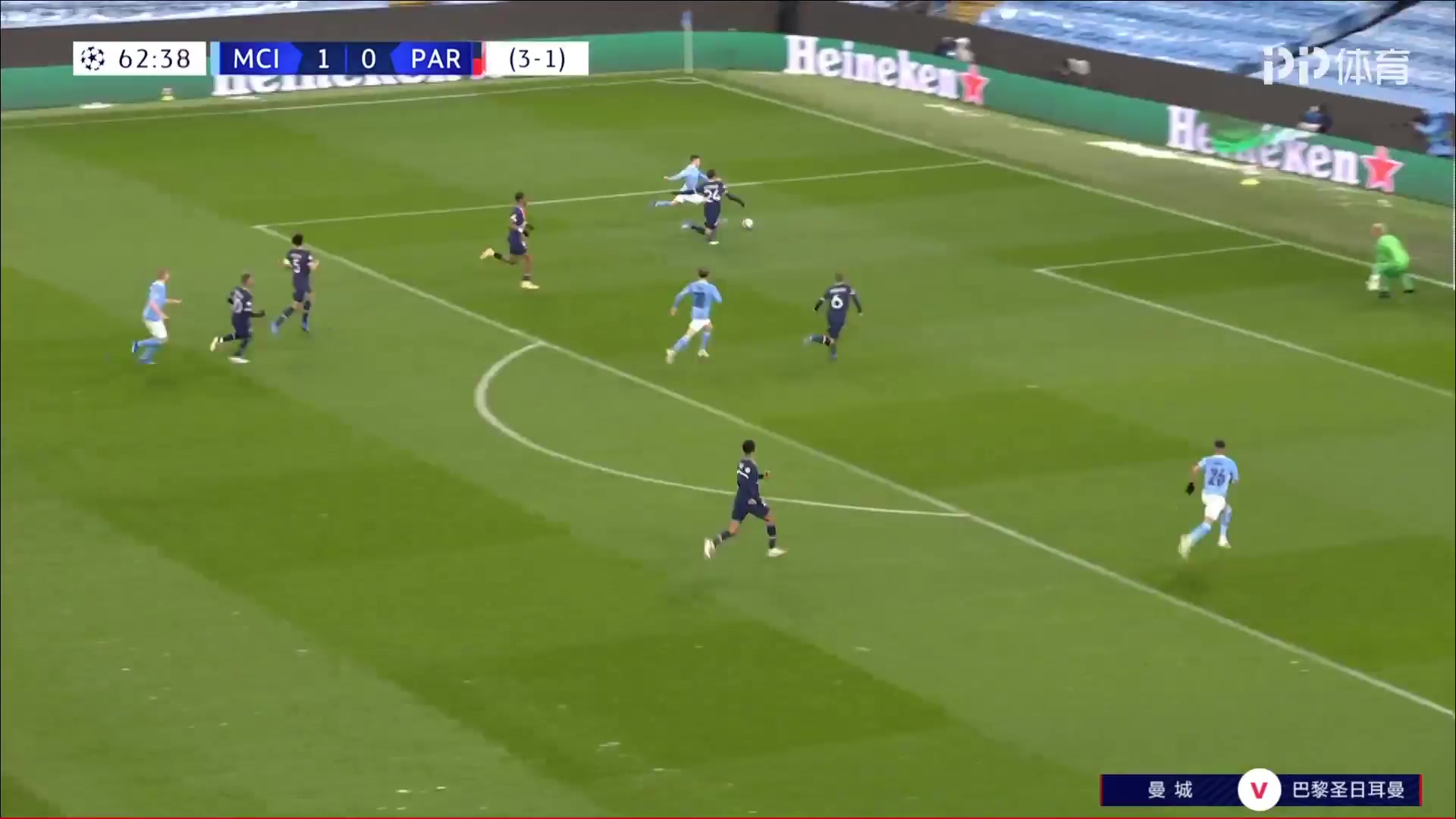 UEFA CL Manchester City Vs Paris Saint Germain (PSG) 63 phút Riyad MahrezVào, ghi bàn 2:0