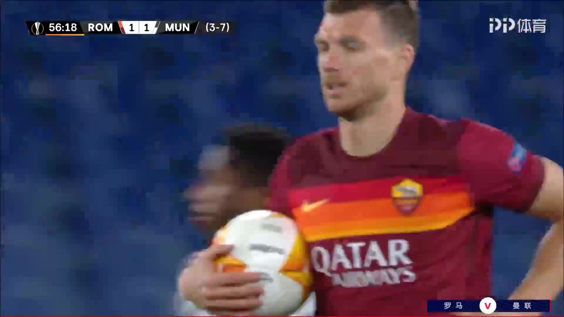 113 AS Roma Vs Manchester United 56 skor gol Edin Dzeko, skor 1:1