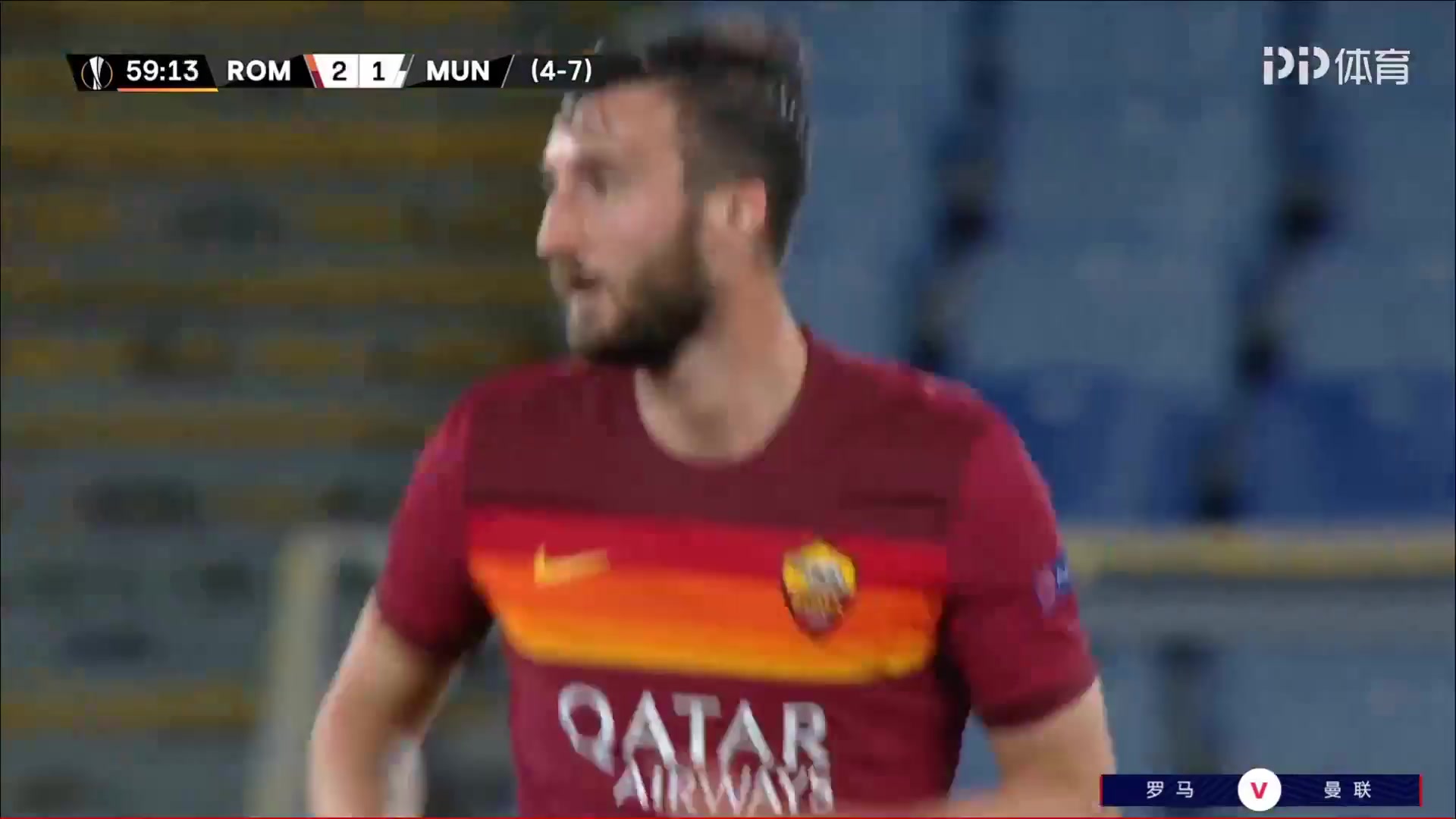 113 AS Roma Vs Manchester United 59 skor gol Bryan Cristante, skor 2:1