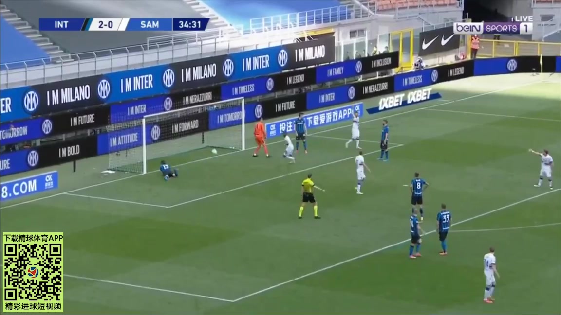 Serie A Inter Milan Vs Sampdoria A. Candreva Goal in 34 min, Score 2:1