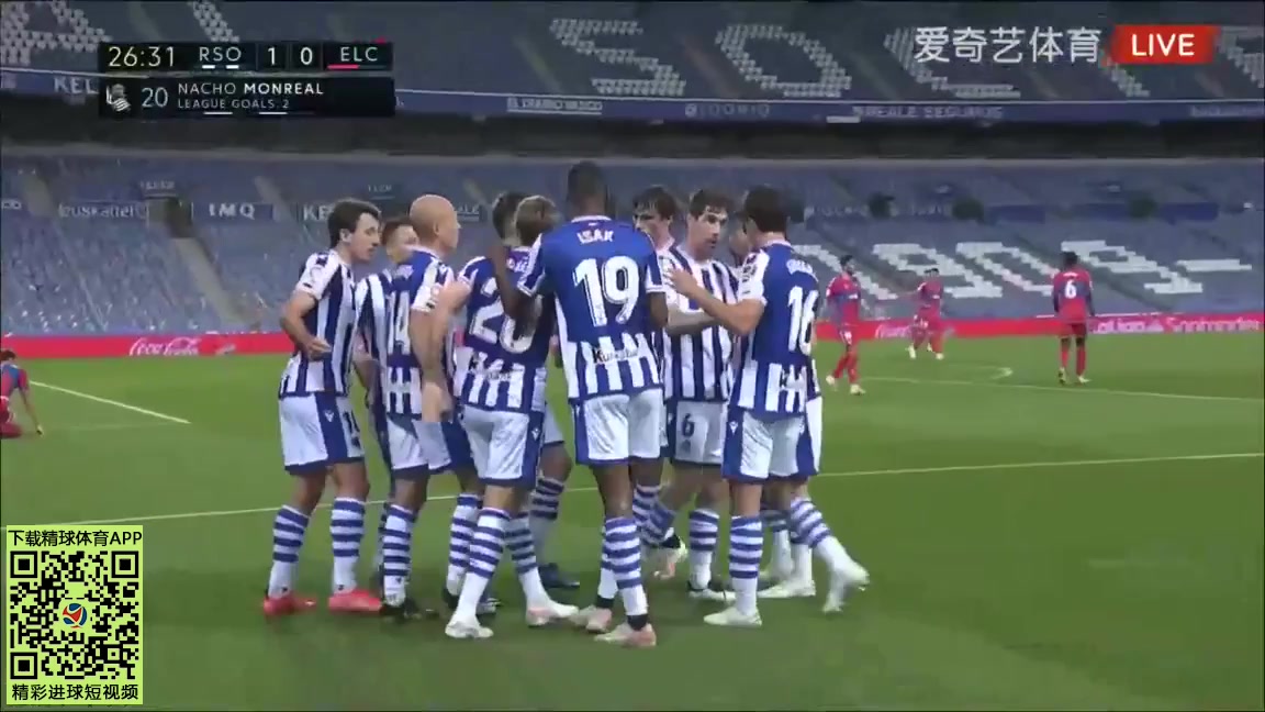 Laliga1 Real Sociedad Vs Elche 25 phút Vào, ghi bàn 1:0