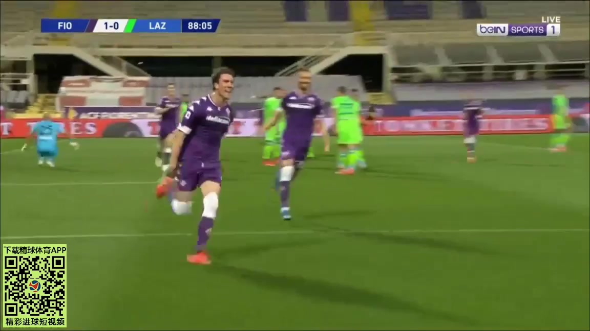 Serie A Fiorentina Vs Lazio Dusan Vlahovic Goal in 88 min, Score 2:0