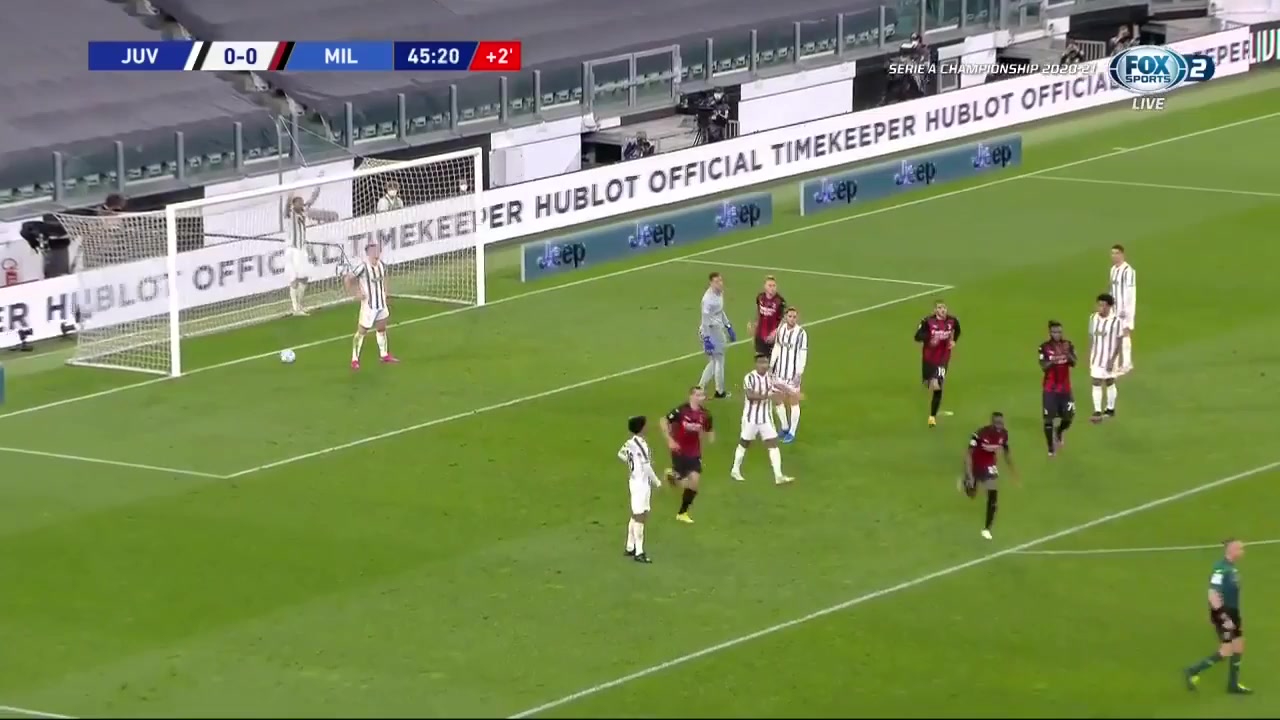 Serie A Juventus Vs AC Milan Brahim Diaz Goal in 45 min, Score 0:1