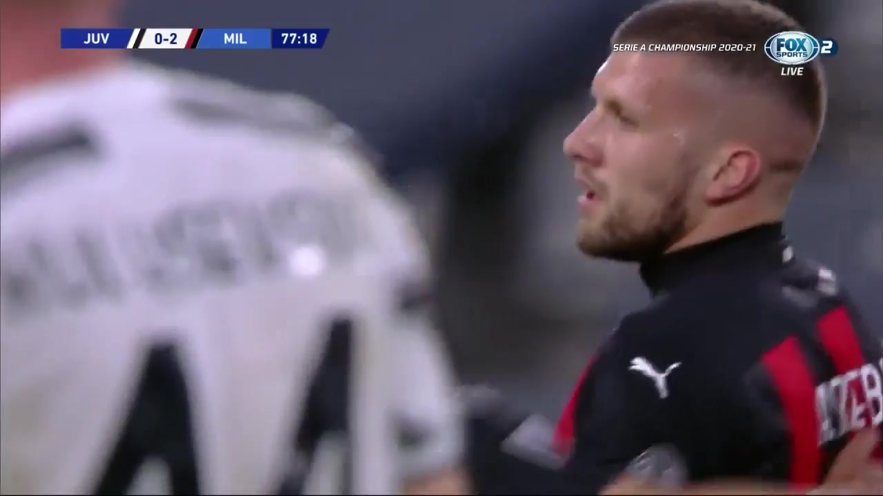 Serie A Juventus Vs AC Milan Ante Rebic Goal in 77 min, Score 0:2