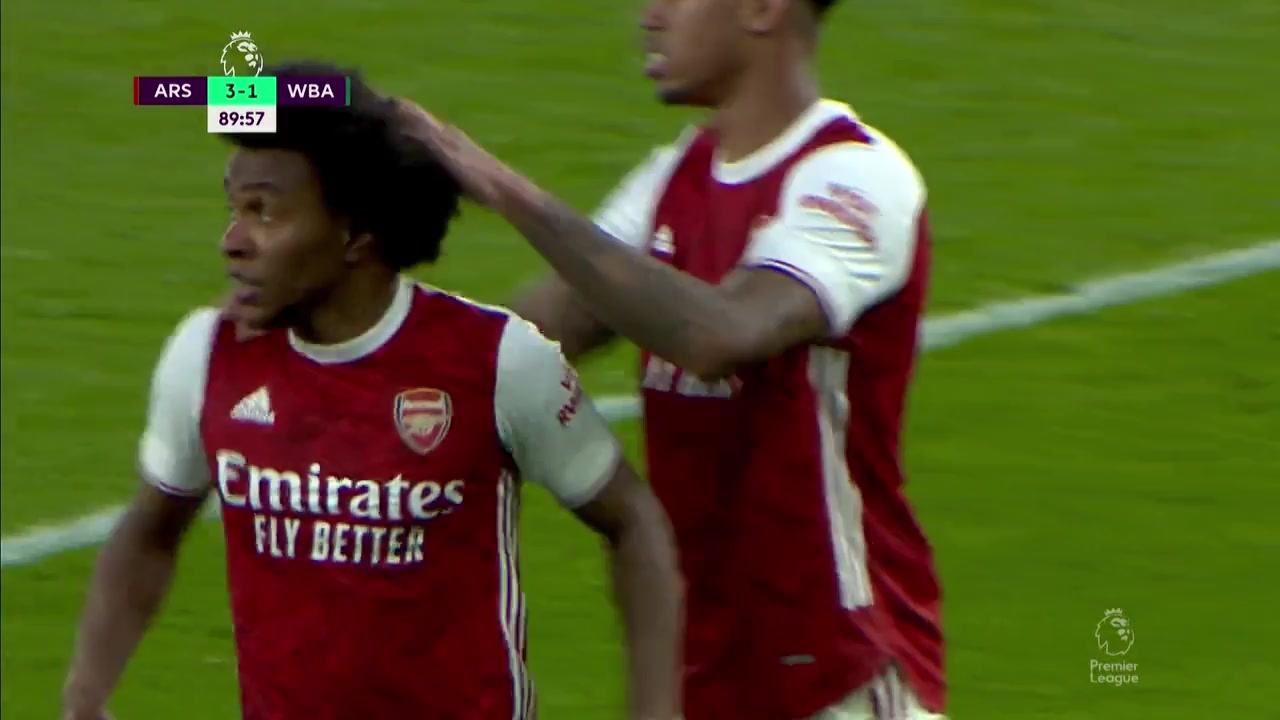 36 Arsenal Vs West Bromwich(WBA) 90 skor gol Willian Borges da Silva, skor 3:1