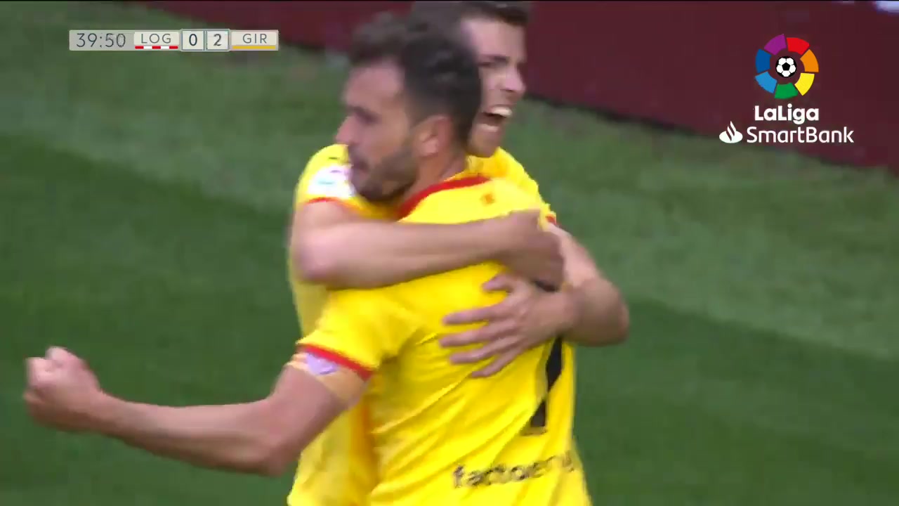 SPA D2 UD Logrones Vs Girona Christian Ricardo Stuani Goal in 39 min, Score 0:2