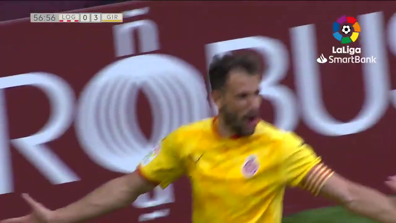 SPA D2 UD Logrones Vs Girona Christian Ricardo Stuani Goal in 57 min, Score 0:3