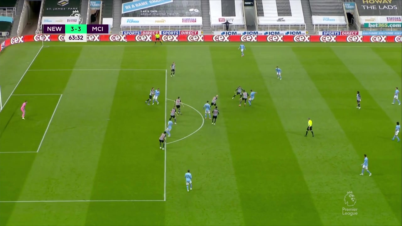 EPL Newcastle United Vs Manchester City Ferran Torres Goal in 63 min, Score 3:3