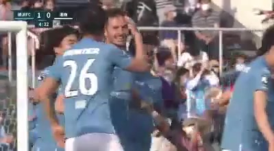 日職聯 橫濱FC Vs 湘南海洋 4分前島洋太進球,比分1:0