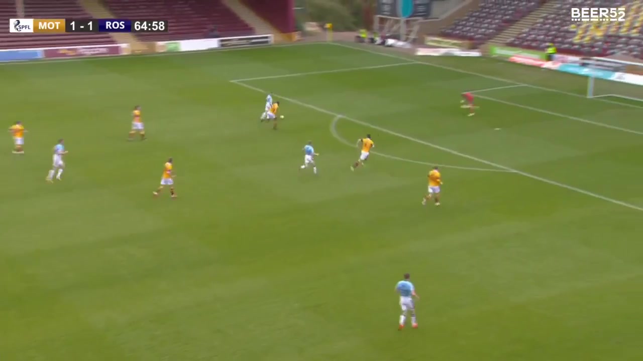 SCO PR Motherwell Vs Ross County Michael Gardyne Goal in 65 min, Score 1:2