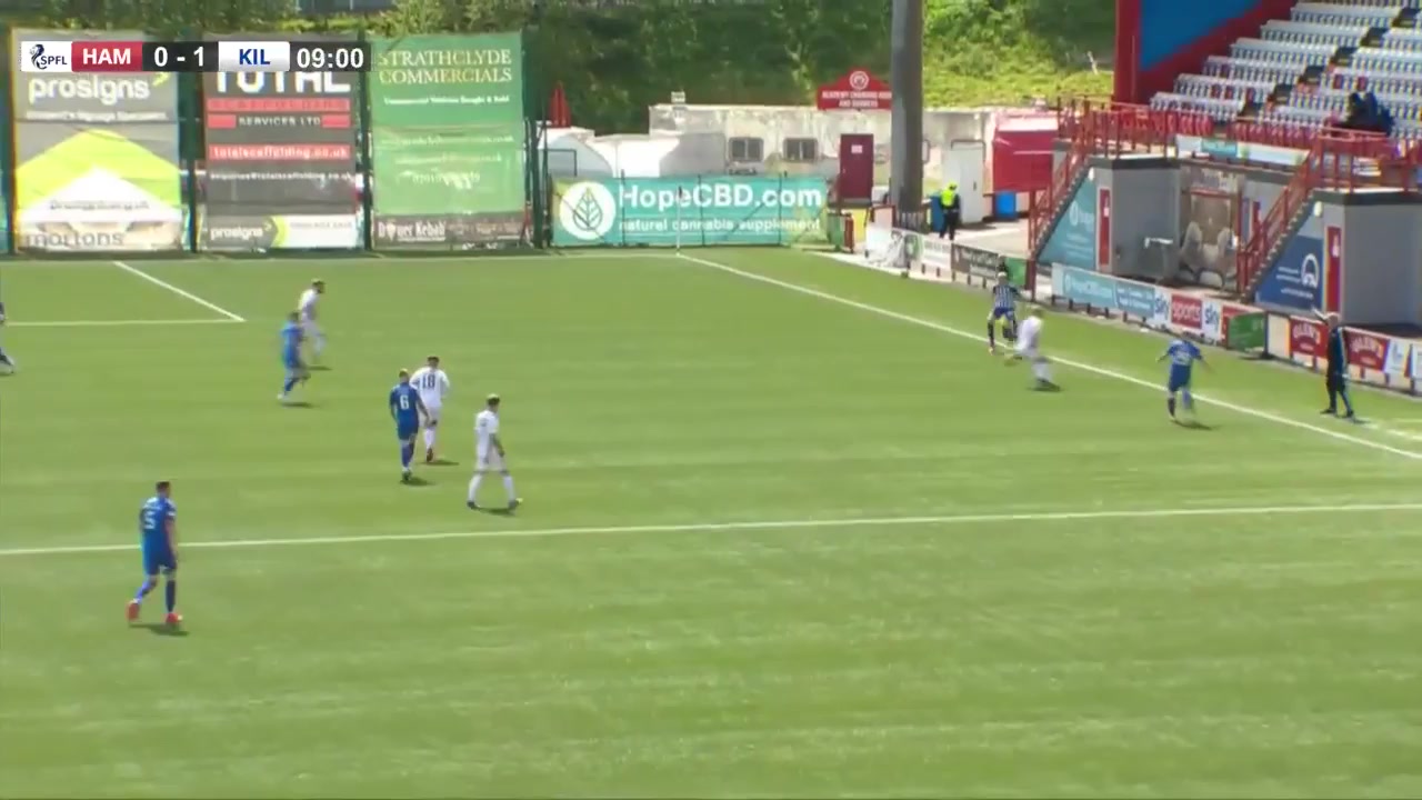 SCO PR Hamilton Academical Vs Kilmarnock Mitchell Bernard Pinnock Goal in 8 min, Score 0:1