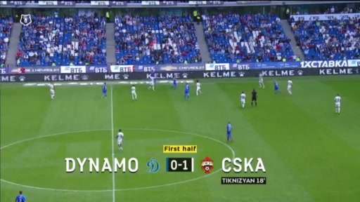 10 Dynamo Moscow Vs CSKA Moscow 17 skor gol Nayair Tiknizyan, skor 0:1