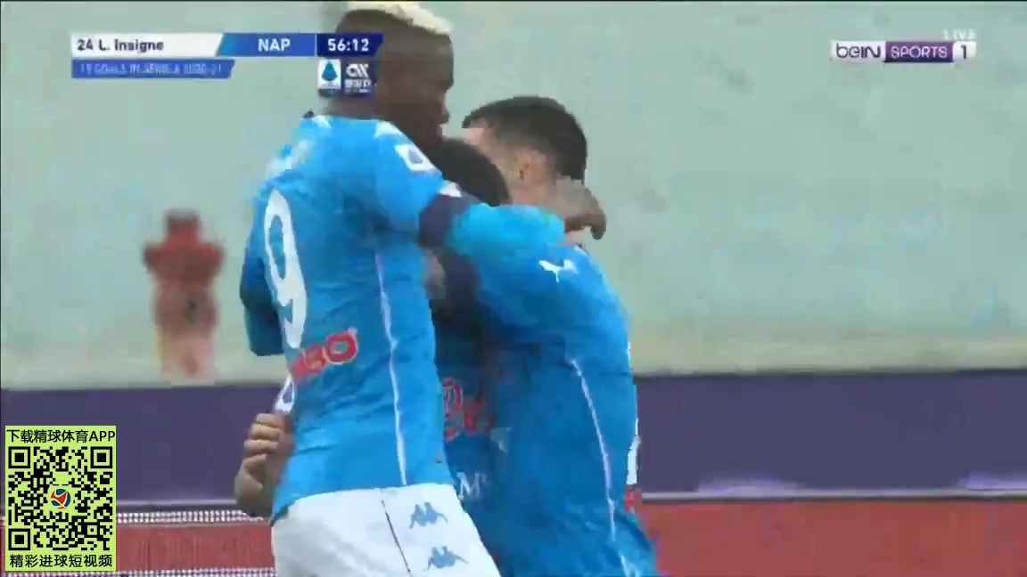 Serie A Fiorentina Vs Napoli 56 phút Lorenzo InsigneVào, ghi bàn 0:1