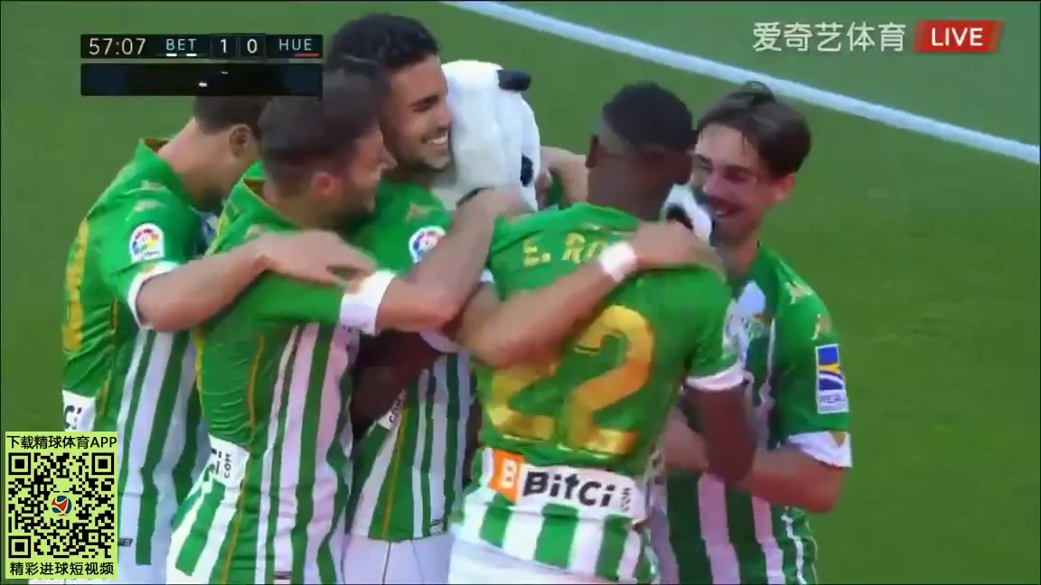 Laliga1 Real Betis Vs SD Huesca 57 phút Borja Iglesias QuintasVào, ghi bàn 1:0