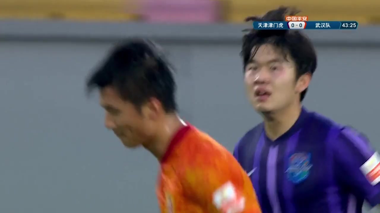 中超B 天津津门虎(中) Vs 武汉队 42分杨梓豪进球,比分1:0