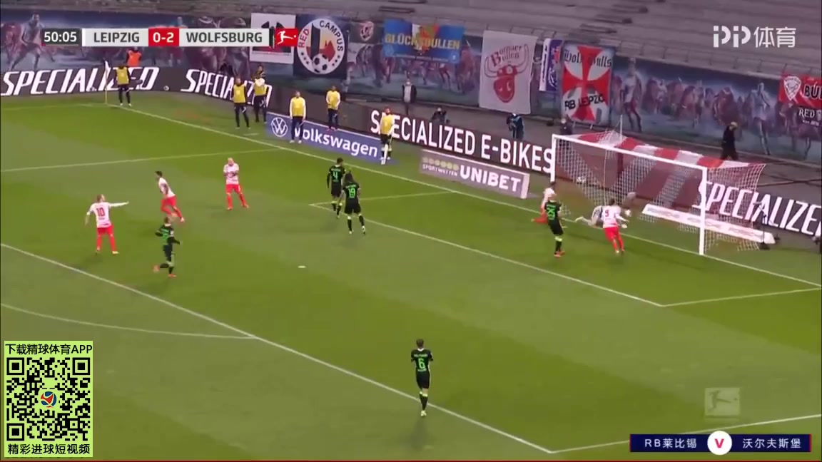 Bundesliga RB Leipzig Vs VfL Wolfsburg Justin Kluivert Goal in 50 min, Score 1:2