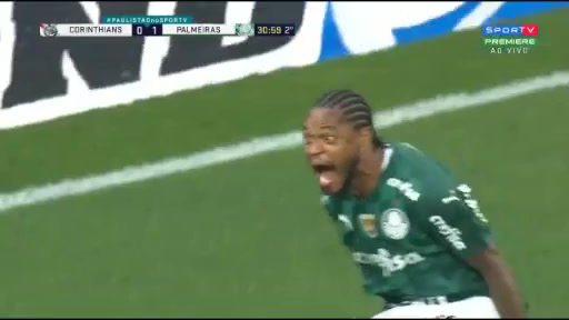 BRA SP Corinthians Paulista (SP) Vs Palmeiras Luiz Adriano de Souza da Silva Goal in 77 min, Score 0:2