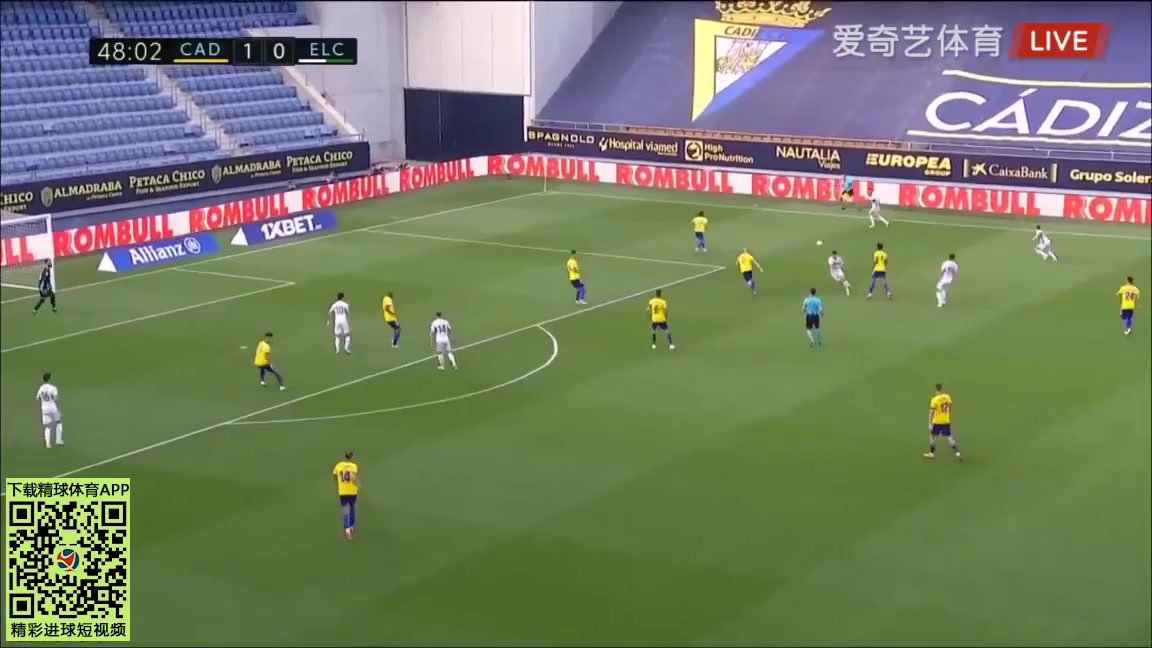 Laliga1 Cadiz Vs Elche 49 phút Pere Milla PenaVào, ghi bàn 1:1