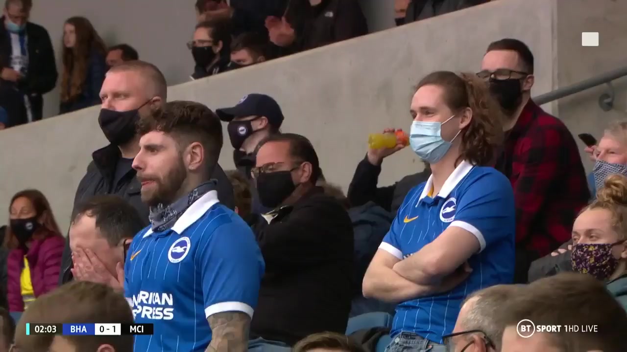 EPL Brighton Hove Albion Vs Manchester City 1 phút Ilkay GundoganVào, ghi bàn 0:1