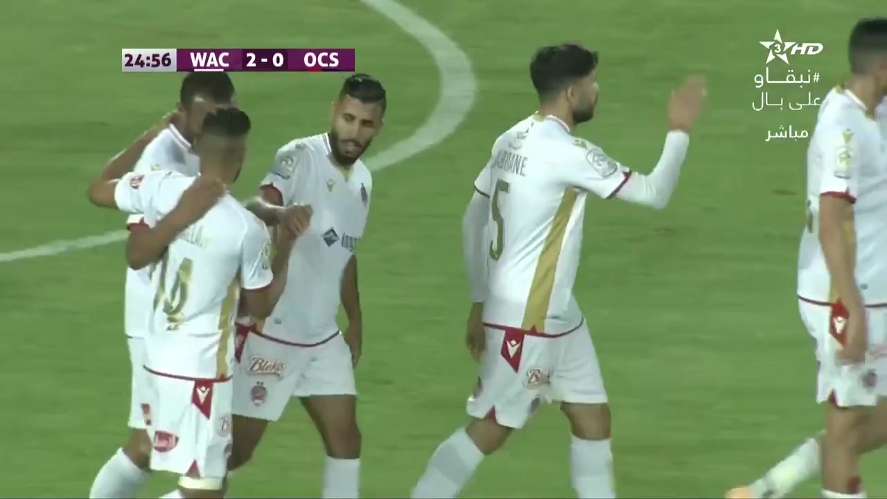 MAR D1 Wydad Casablanca Vs Olympique de Safi  Goal in 24 min, Score 2:0