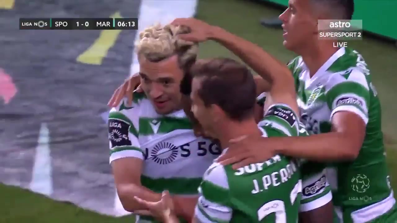 POR D1 Sporting CP Vs Maritimo Pedro Goncalves Goal in 5 min, Score 1:0