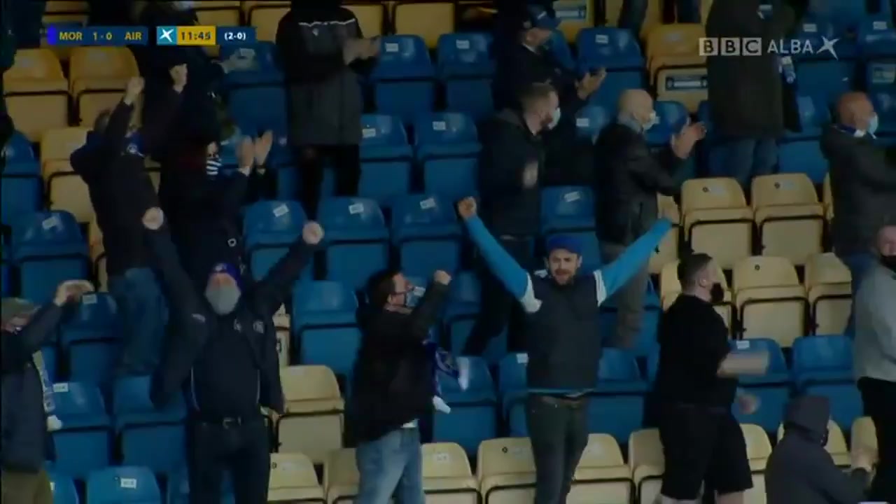 SCO CH Greenock Morton Vs Airdrie United Robbie Muirhead Goal in 12 min, Score 1:0