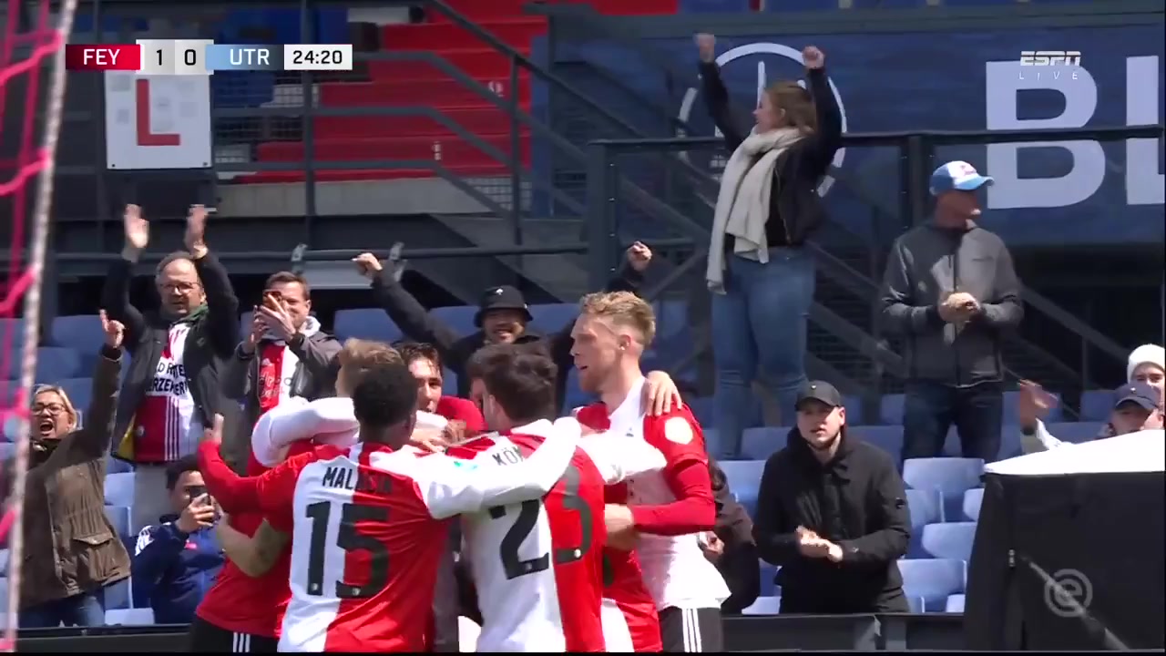 HOL D1 Feyenoord Vs FC Utrecht Luis Sinisterra Goal in 24 min, Score 1:0