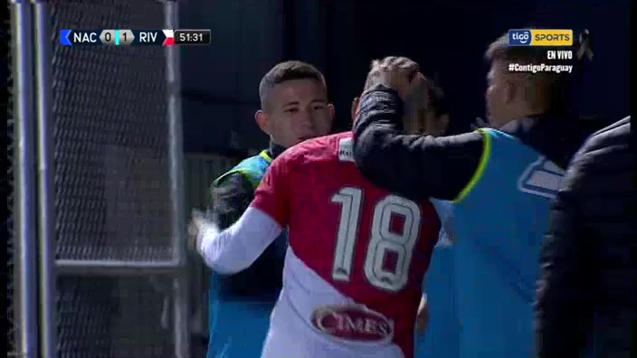 PAR D1 FC Nacional Asuncion Vs River Plate (PAR) Dionicio Perez Goal in 52 min, Score 0:1
