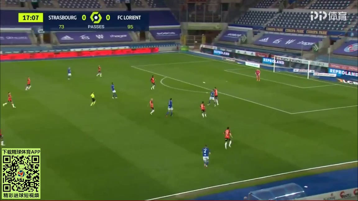 Ligue1 Strasbourg Vs Lorient 16 ทำประตู Habib Diallo ประตู, ทำคะแนน 1:0