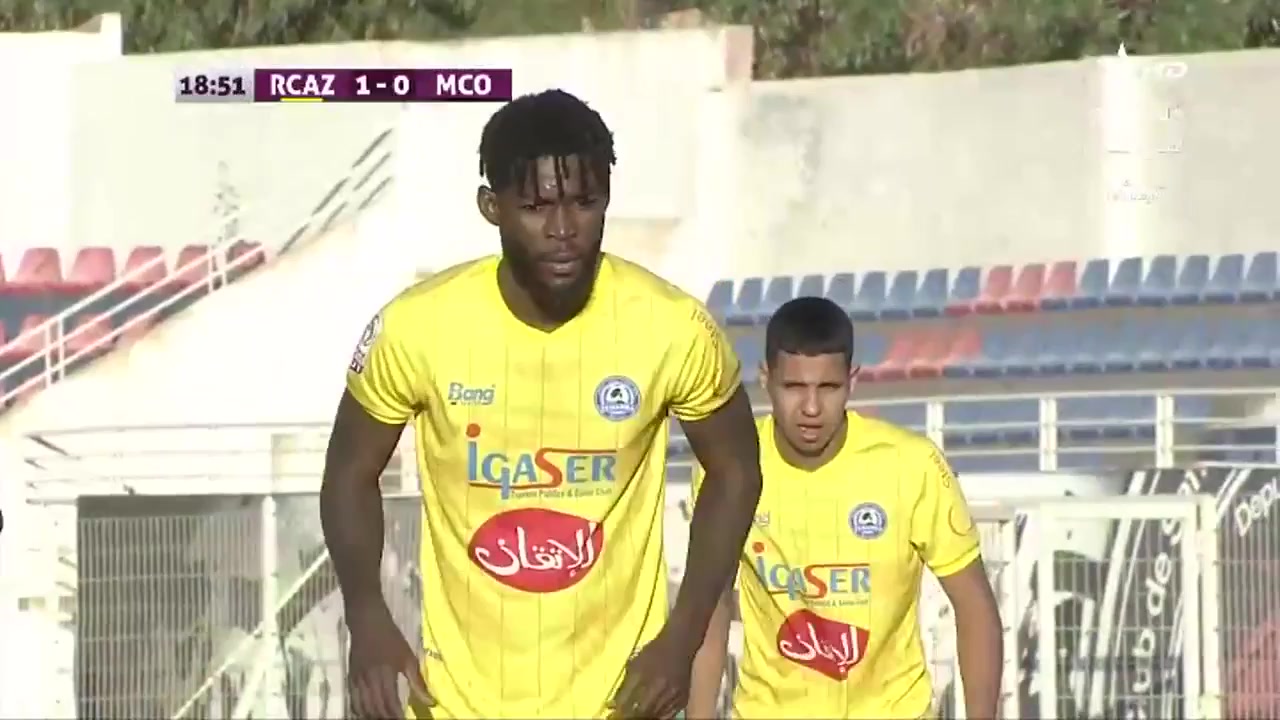 MAR D1 Renaissance Zmamra Vs MCO Mouloudia Oujda Atchabao Goal in 18 min, Score 1:0