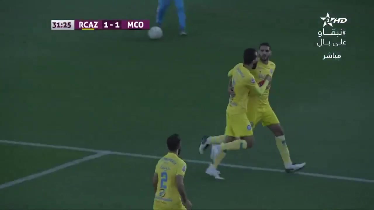 MAR D1 Renaissance Zmamra Vs MCO Mouloudia Oujda Bellaaroussi Goal in 31 min, Score 2:1