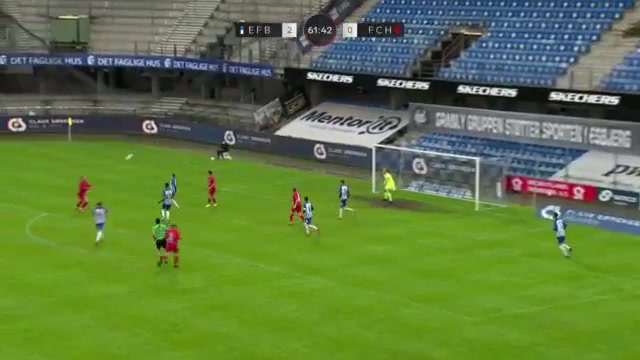 DEN D1 Esbjerg Vs Helsingor Oliver Kjaergaard Goal in 62 min, Score 2:1